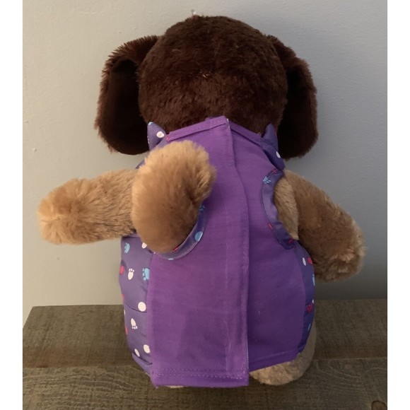 Build A Bear Dog Caramel Pup Plush Brown Ears Tongue Sticking Out With Vest - Picture 4 of 11